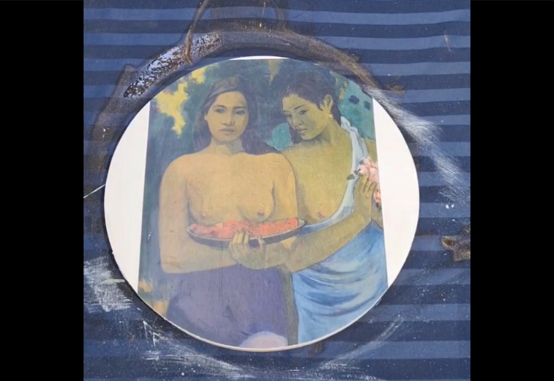 Wrinkle free, wet method decoupage