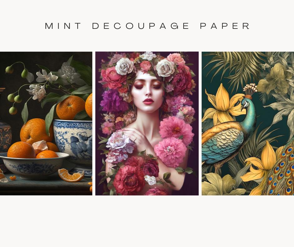 Mint Decoupage Paper