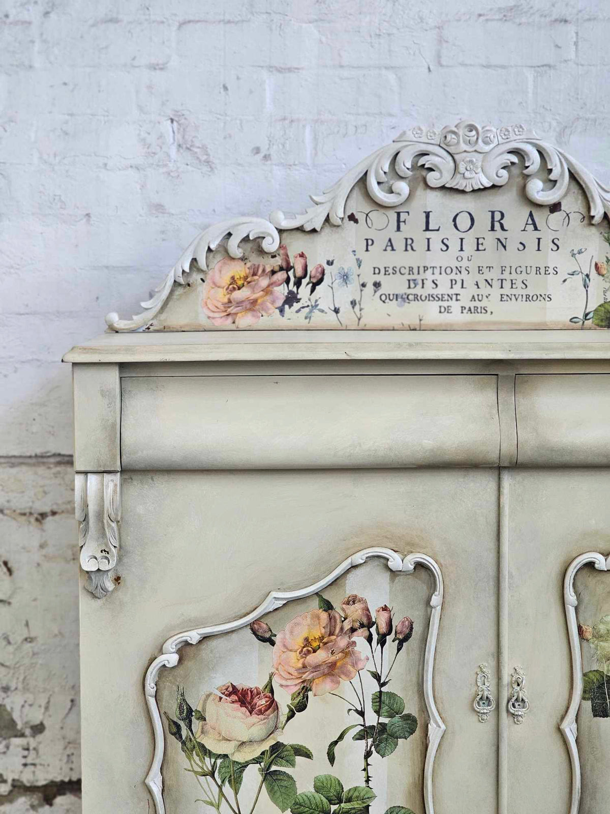 Stunning Chiffonier with floral and script detail - Mint by Michelle furniture