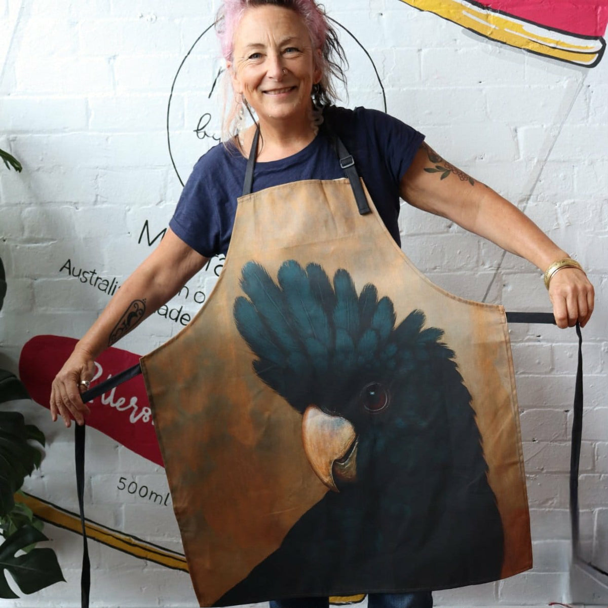 Mint By Michelle Apron - Black Cockatoo