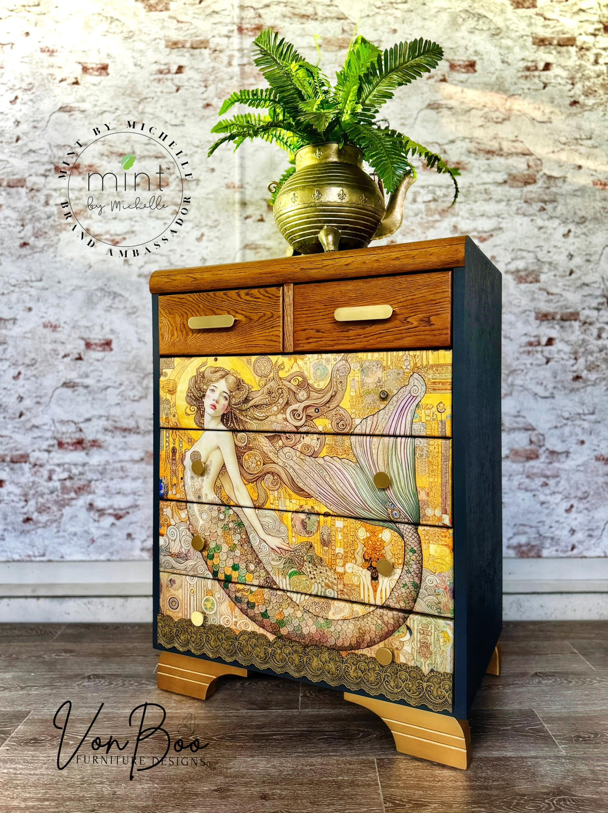 Debby&#39;s Mermaid - Mint Decoupage Paper