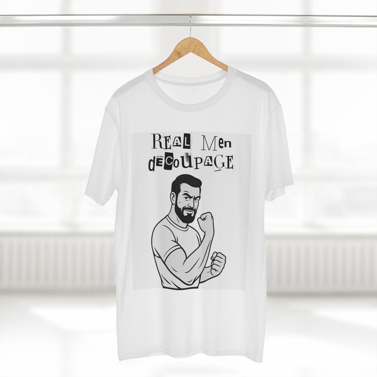 Men's Tee – "Real Men Decoupage" Graphic T-Shirt