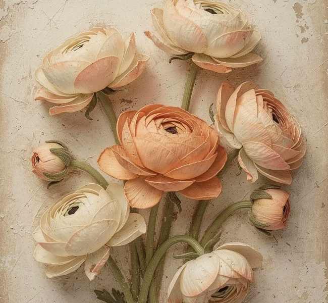 Blush - A1 size large Decoupage Paper