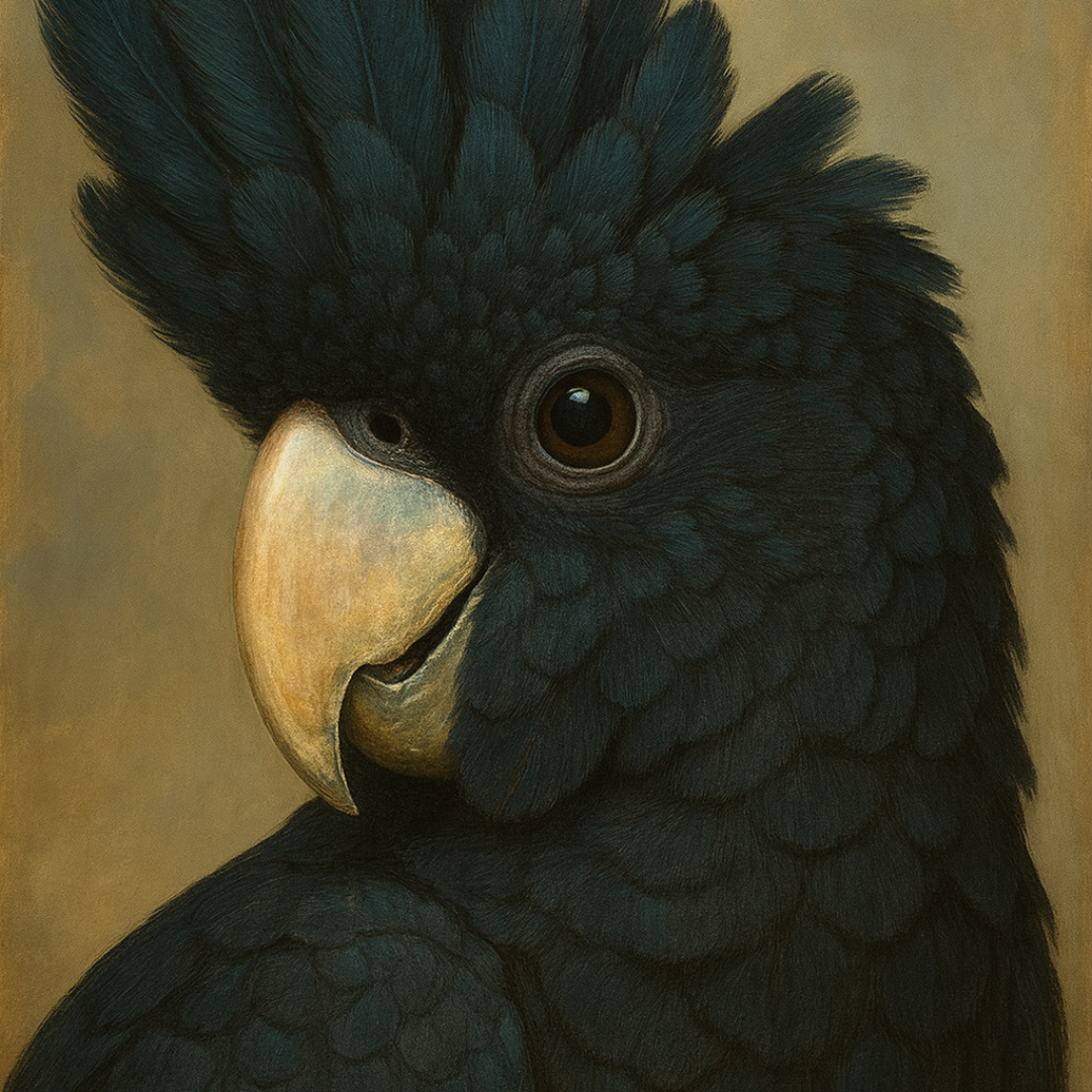 Black Cockatoo - Mint Decoupage Paper