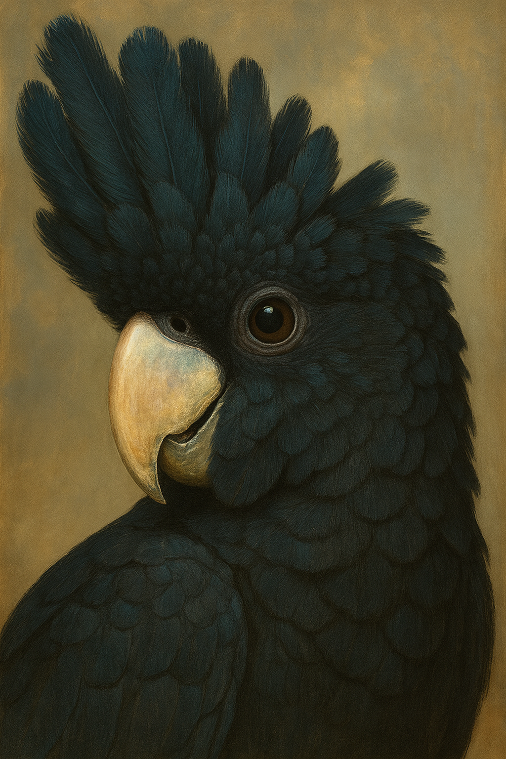 Black Cockatoo - Mint Decoupage Paper