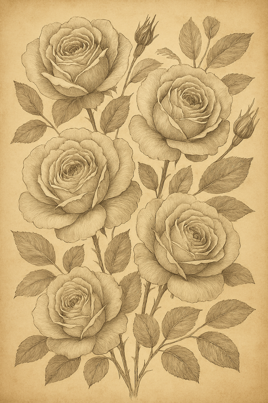 Botanical Illustration II - Mint Decoupage Paper