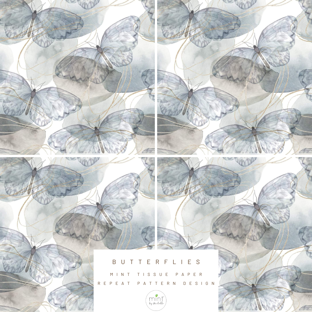 Butterflies - Mint Tissue Paper