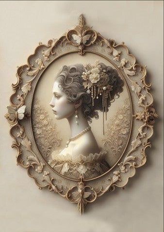 Cameo of Grace - A1 size large Decoupage Paper