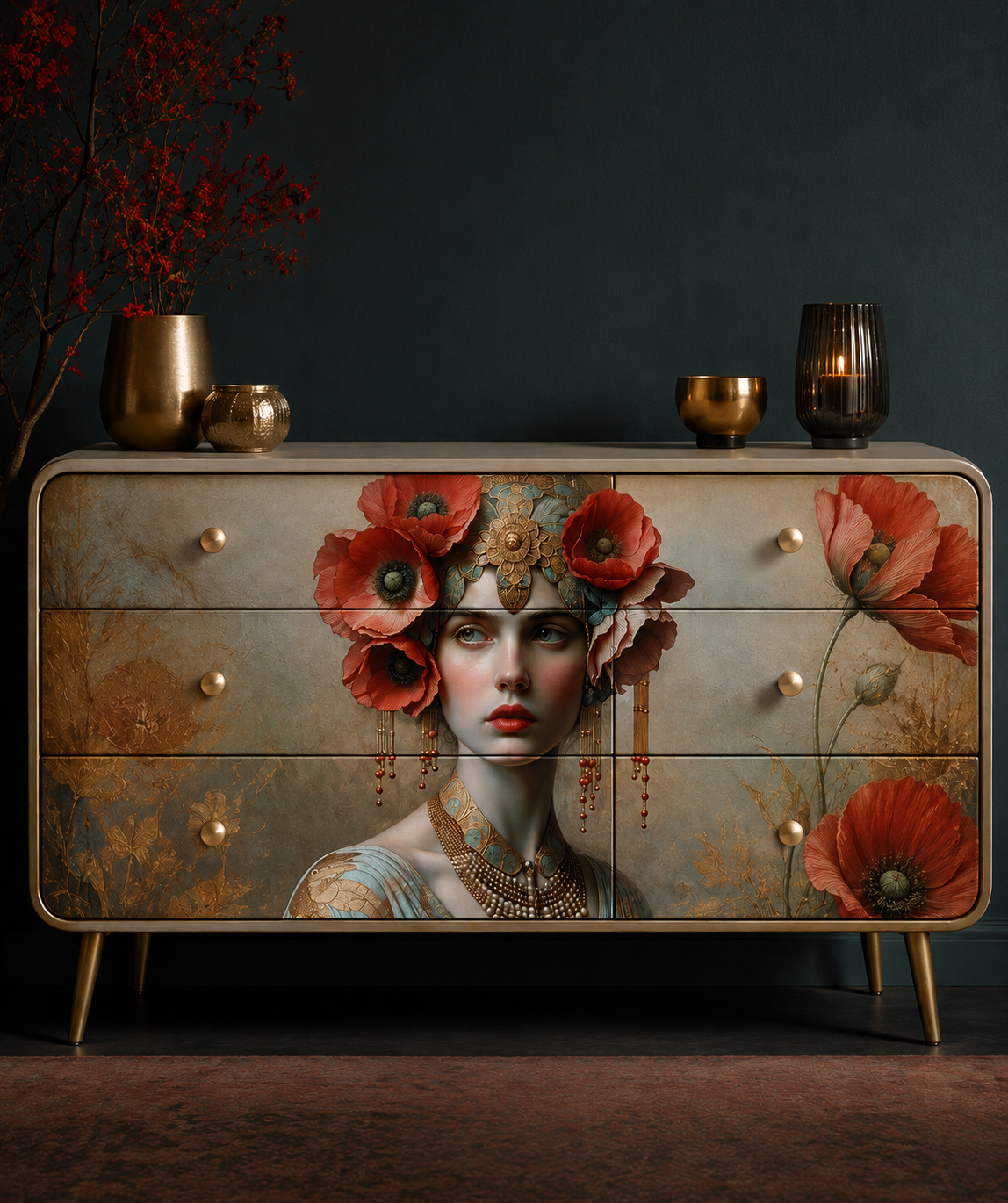Draped - Mint Decoupage Paper