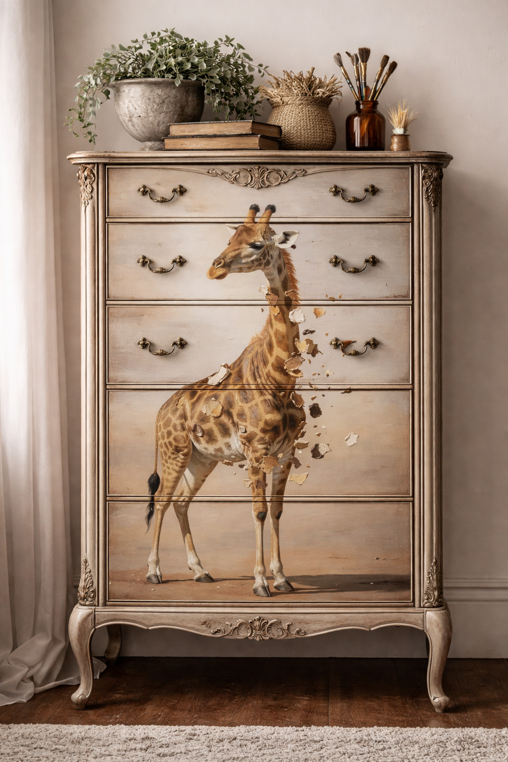 Giraffe - Mint Decoupage Paper