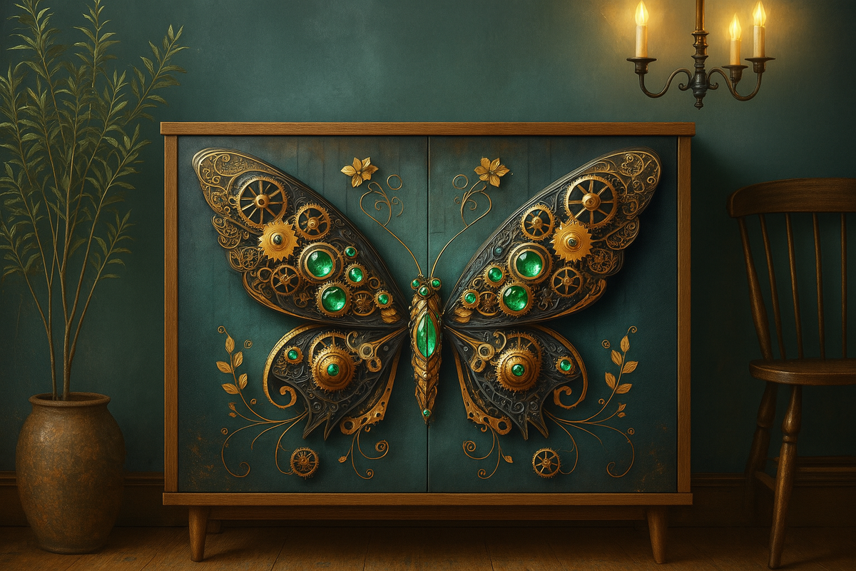 Steampunk Butterfly - A1 Size large decoupage paper