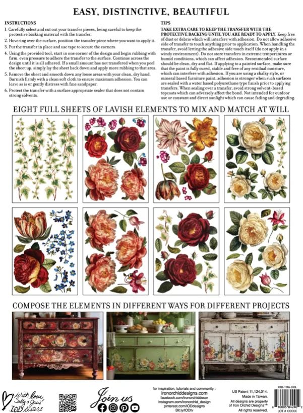 Collage De Fleurs - IOD Transfers