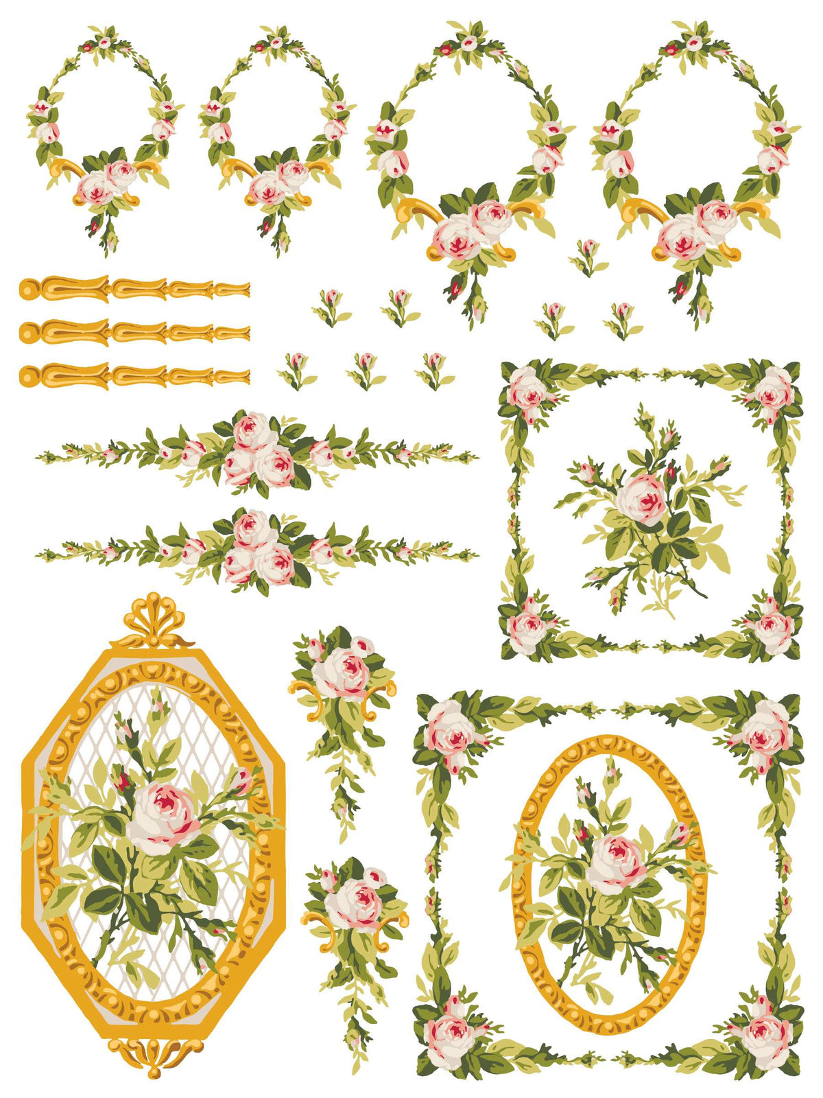 Petit Fleur Pink - IOD Paint Inlay