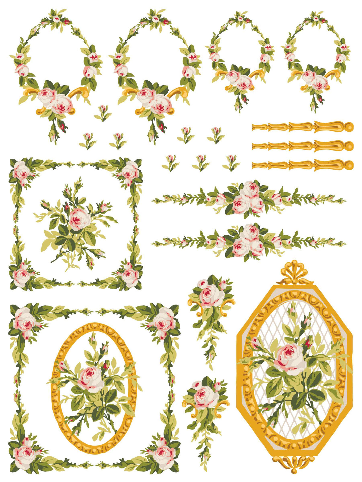Petit Fleur Pink - IOD Paint Inlay