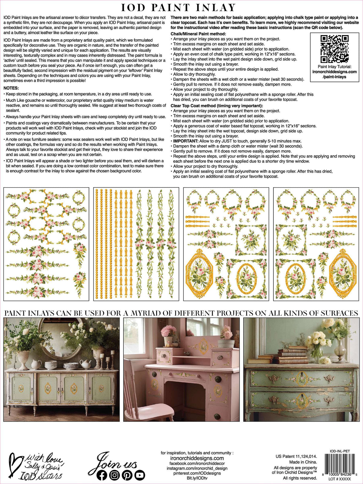 Petit Fleur Pink - IOD Paint Inlay