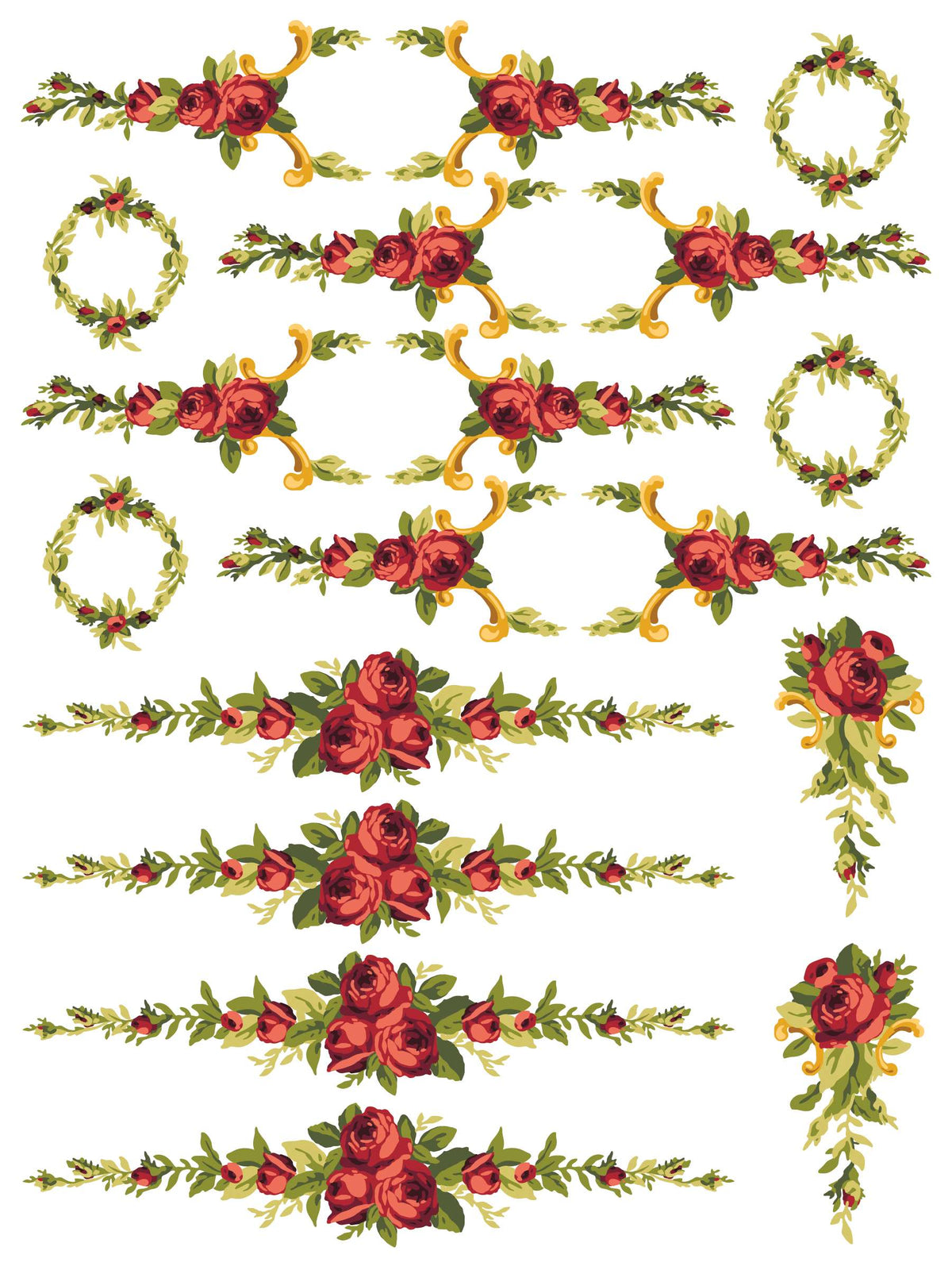 Petit Fleur Red - IOD Paint Inlay