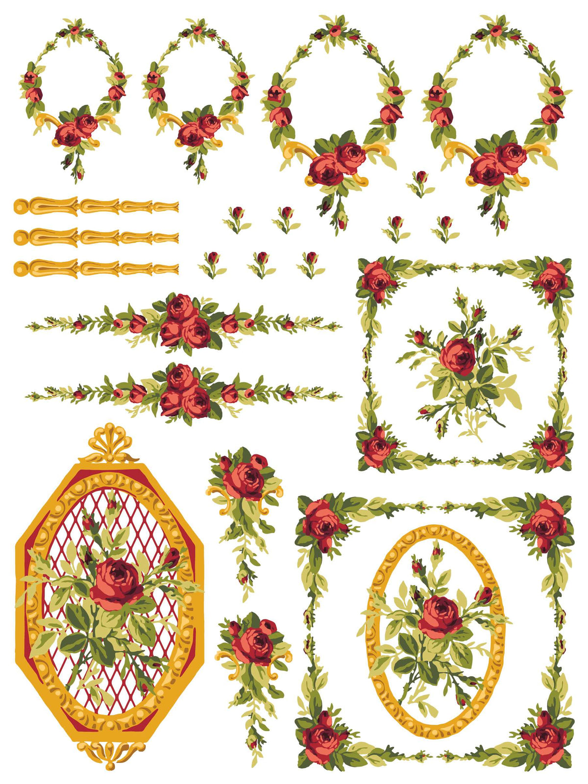 Petit Fleur Red - IOD Paint Inlay