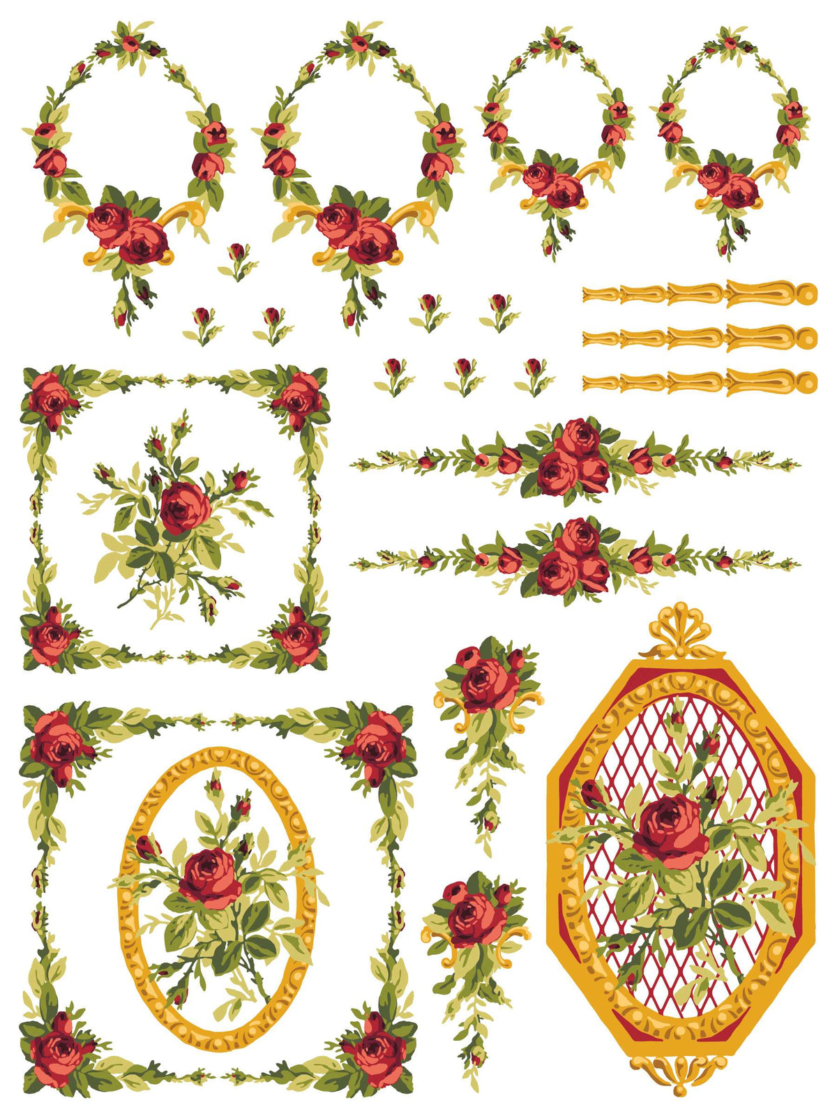 Petit Fleur Red - IOD Paint Inlay