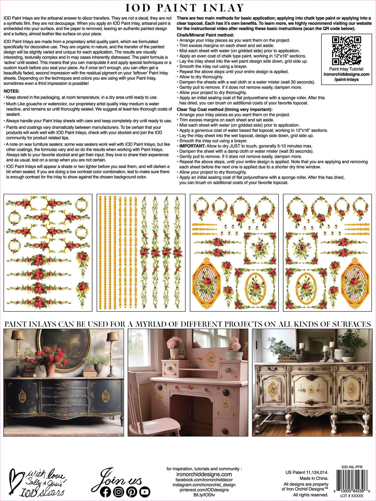 Petit Fleur Red - IOD Paint Inlay
