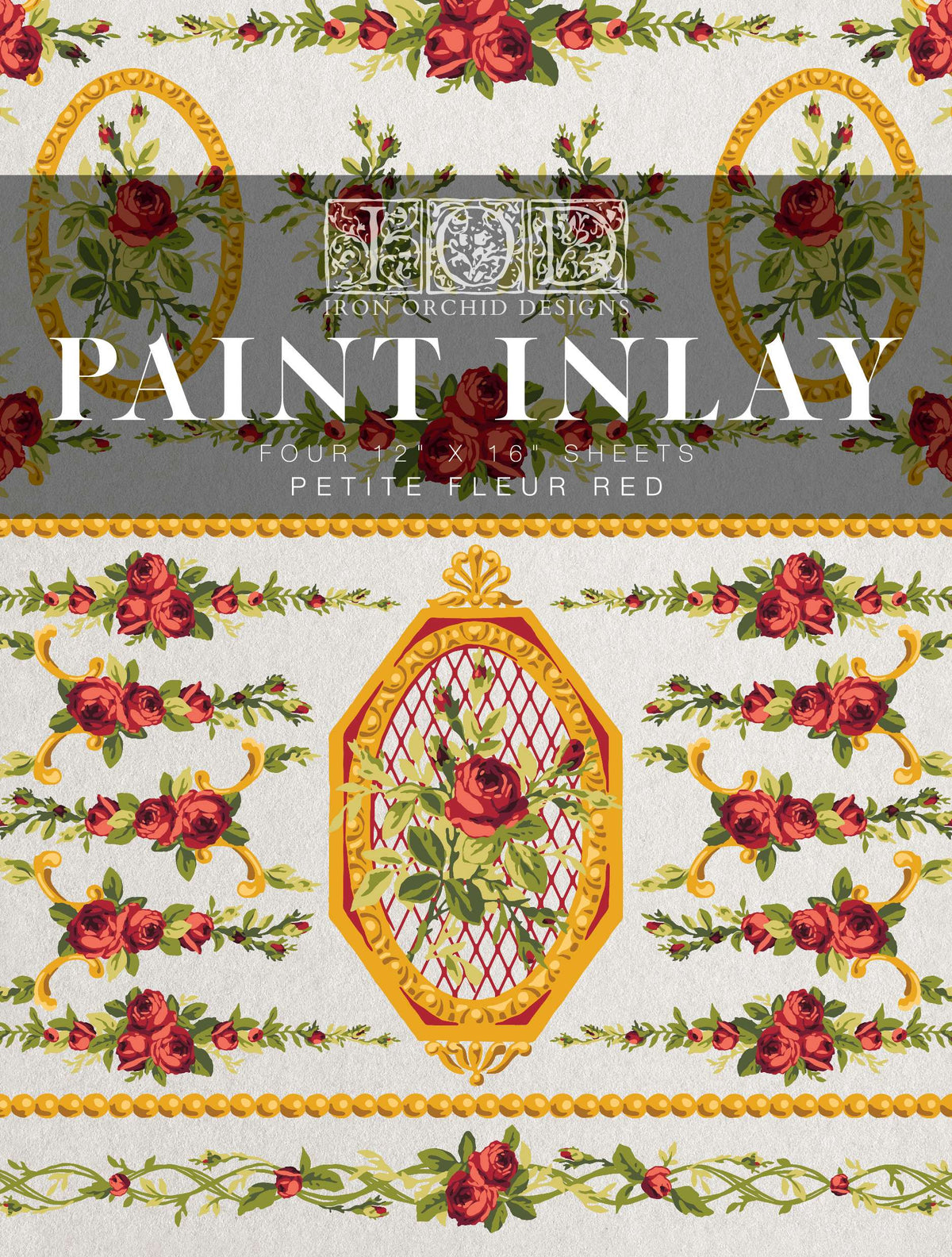 Petit Fleur Red - IOD Paint Inlay