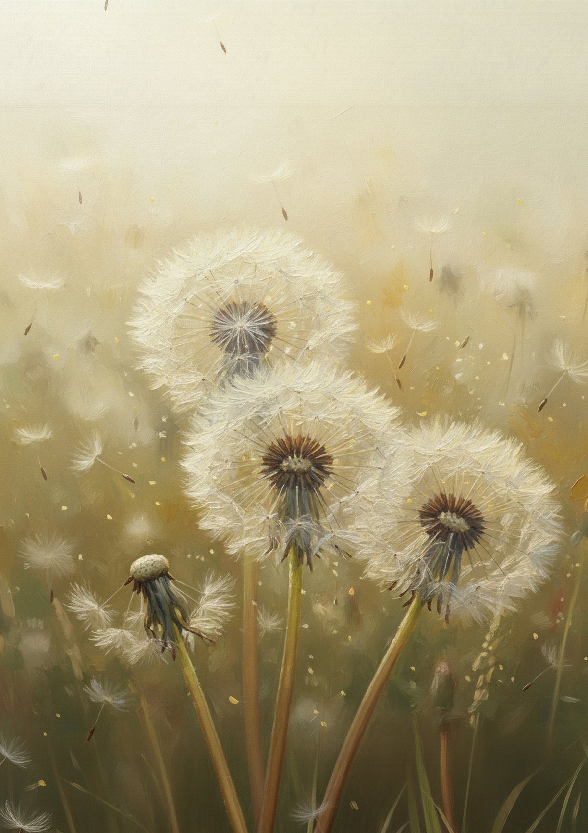 Dandelion - Mint Decoupage Paper