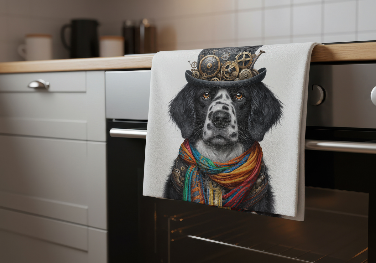 Mint Tea Towels - Diego Dog