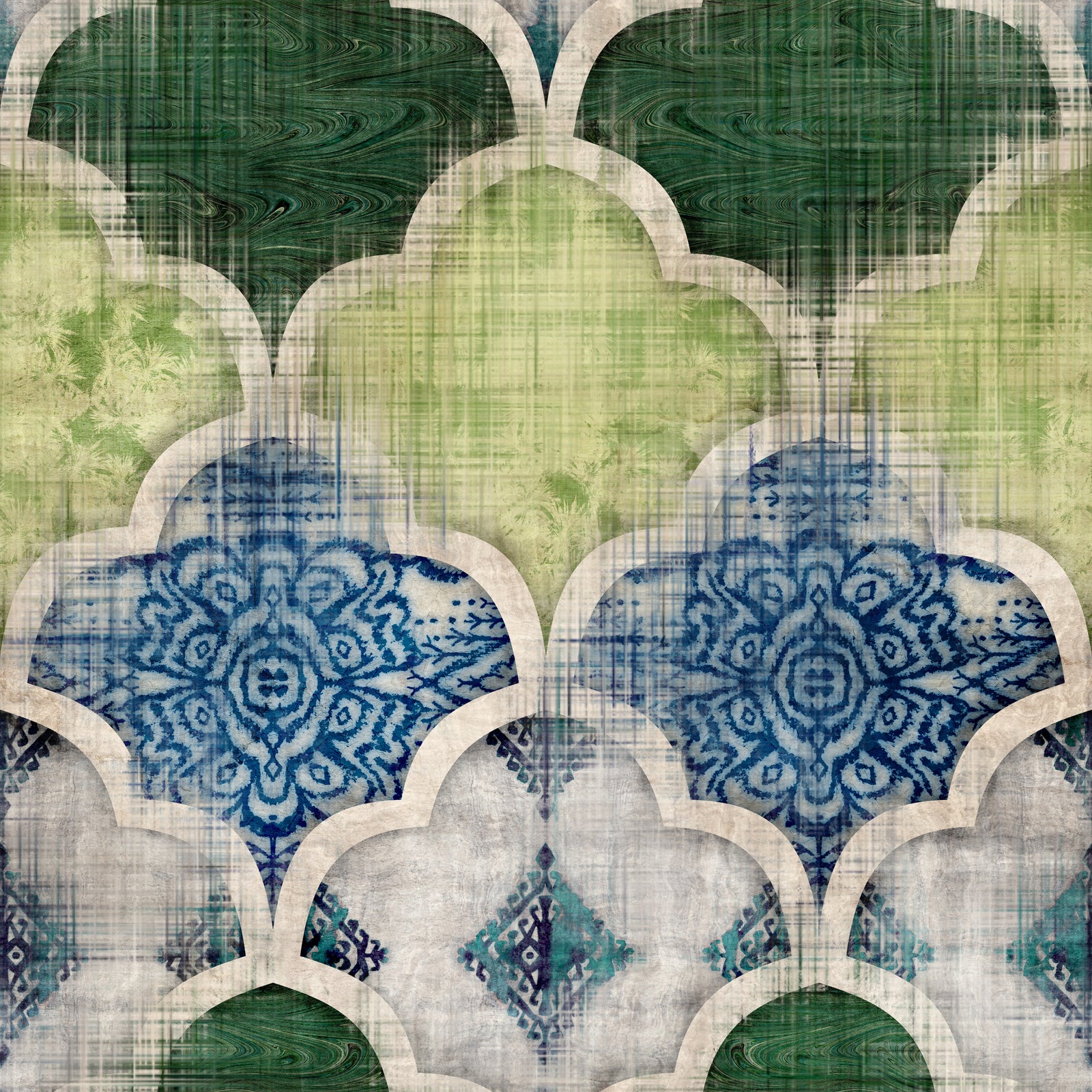 Distressed Tile - Mint Tissue Paper