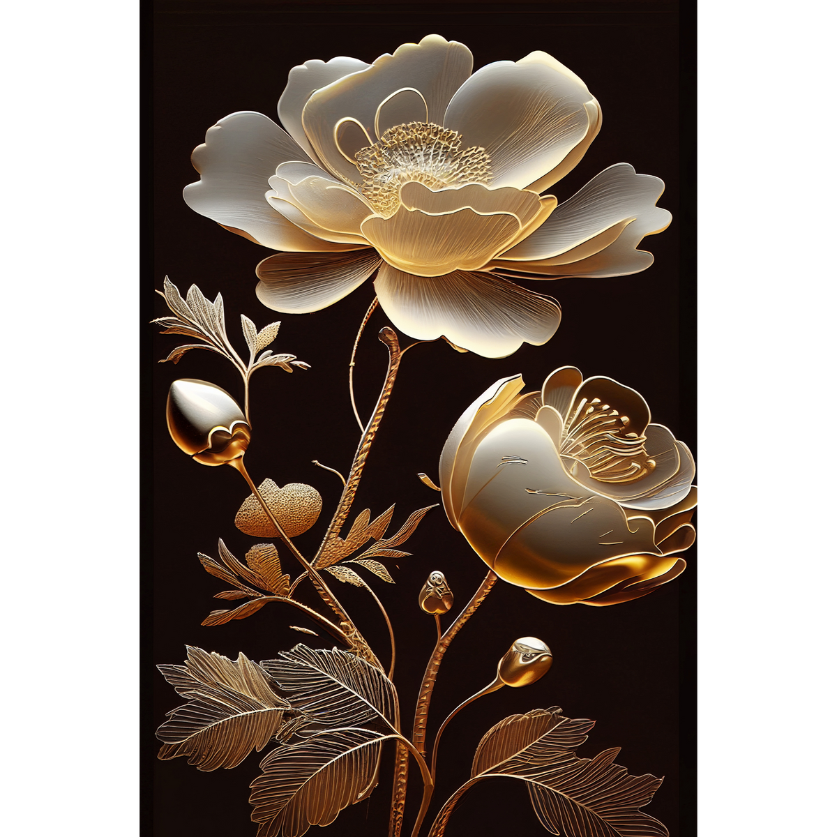 Golden Bloom 1 - Mint Decoupage Paper