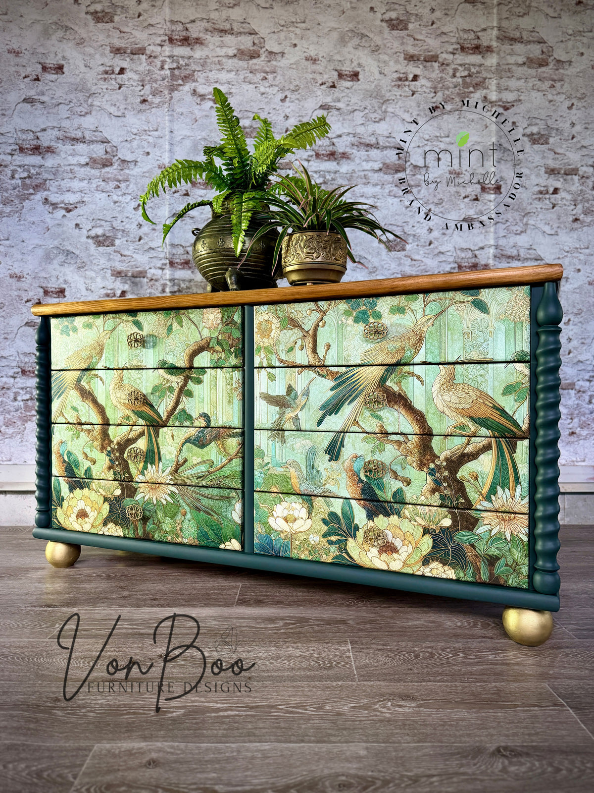 Green Tapestry - Mint Decoupage Paper