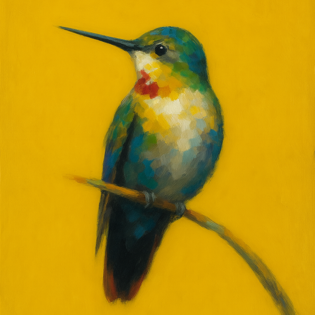 Hummingbird Left - Mint Decoupage Paper