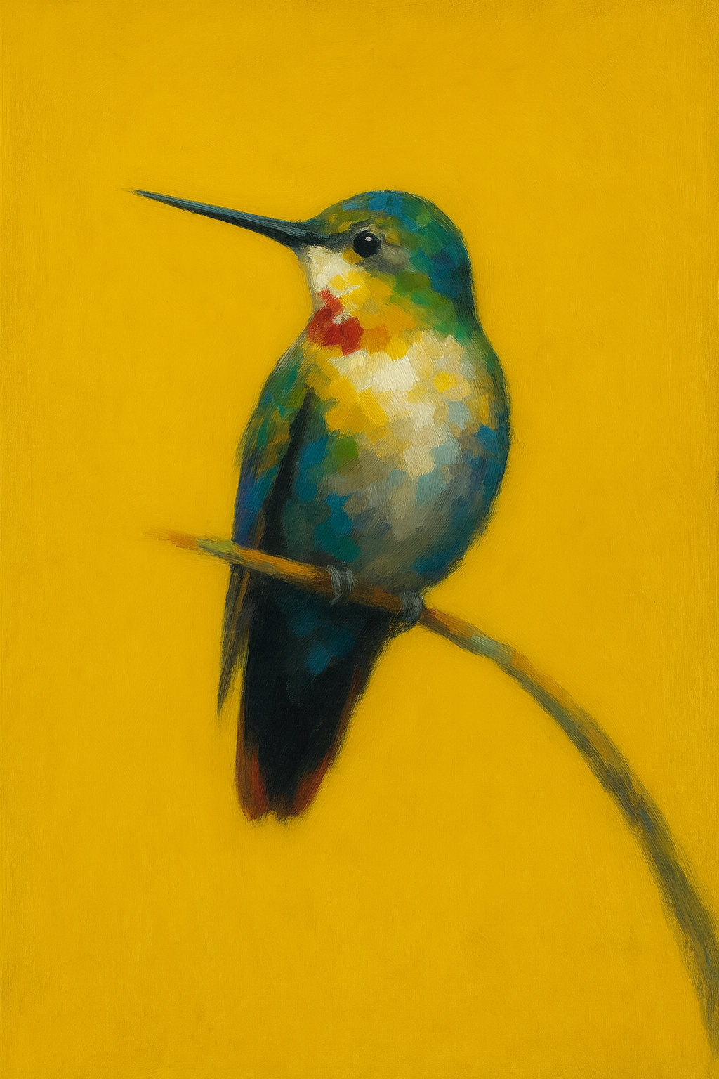 Hummingbird Left - Mint Decoupage Paper