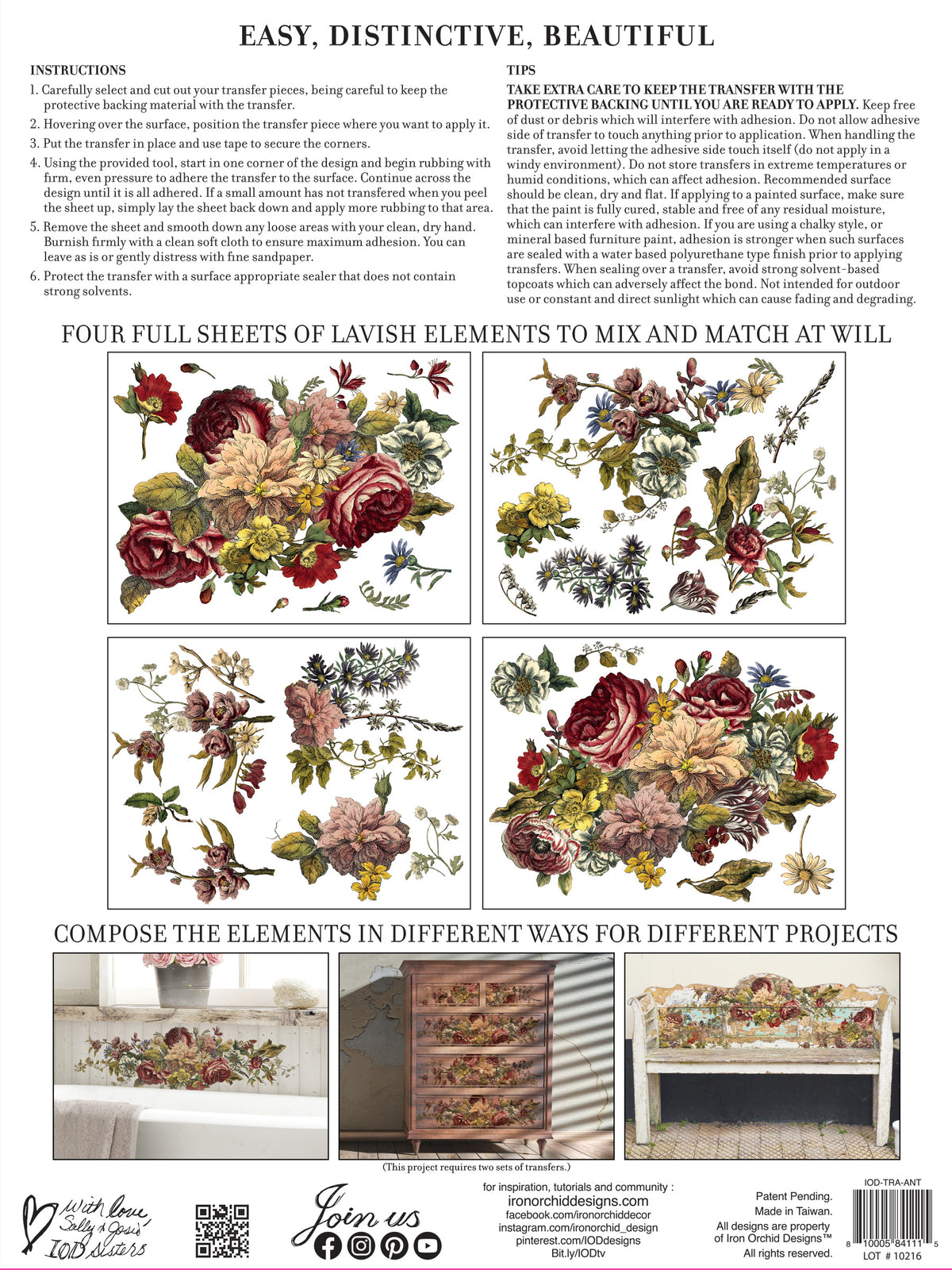 Floral Anthology - IOD Transfers