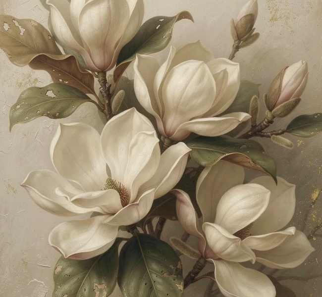 Magnolia - A1 size large Decoupage Paper
