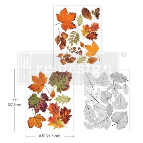 MIDDY TRANSFERS® – CRUNCHY LEAVES FOREVER – 3 SHEETS, 8.5″X11″