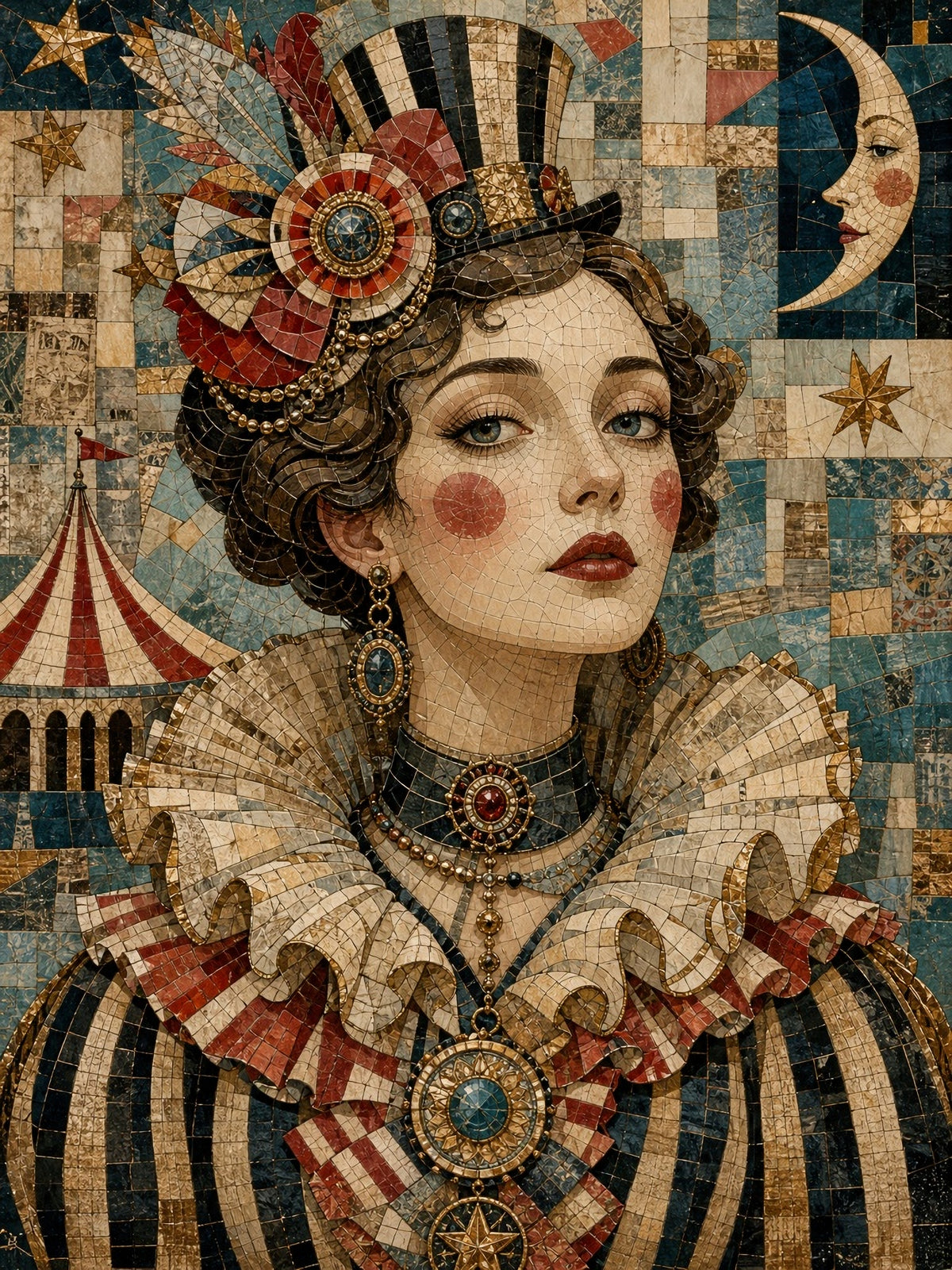 Madam Mosaic - A1 size large Decoupage Paper