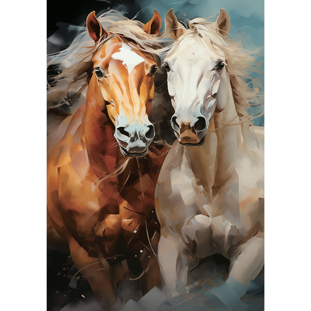 Majestic Horses - Mint Decoupage Paper