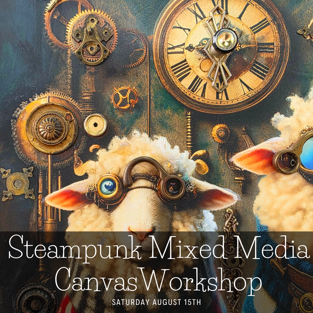 Steampunk Mixed Media Canvas Workshop Saturday August 15th