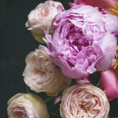 Moody Florals Mint Decoupage Paper art  11.7 x 16.5 inches