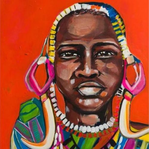 Mursi Mint Decoupage Paper art  11.7 x 16.5 inches