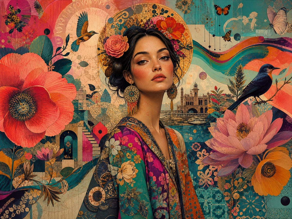 Painted Paradise- A1 size large Decoupage Paper