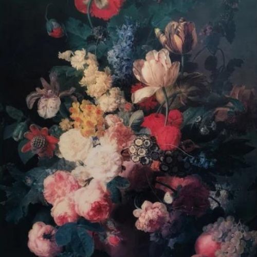 Renaissance Flowers Mint Decoupage Paper art  11.7 x 16.5 inches