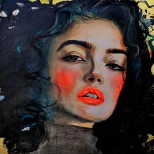 Rita - Mint Decoupage Paper art  11.7 x 16.5 inches