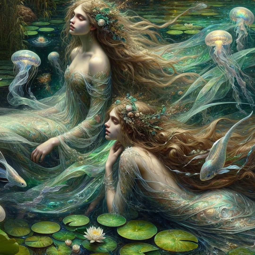 Song of the Water Spirits - Mint Decoupage Paper
