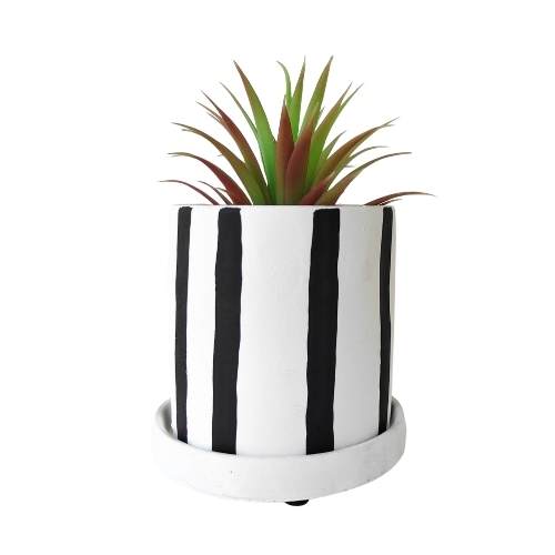 Plant Pot Sale Julia Stripe Planter with Saucer Ch