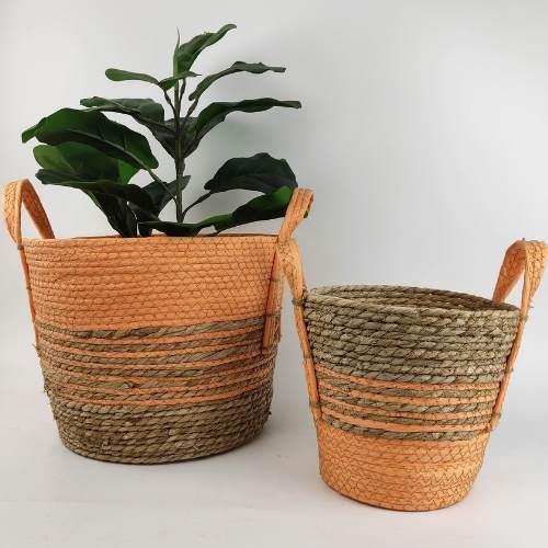 Plant Pot Sale Rattan Basket Natural Orange Sm 23
