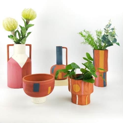 Pots for Plants Sale Windsor Vase Terracotta Dusty Blu