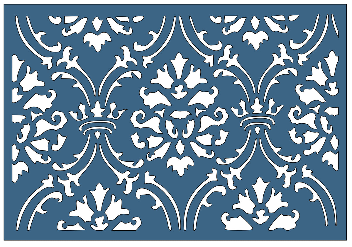 Shabby Chic Aged Damask - Belle Stencils