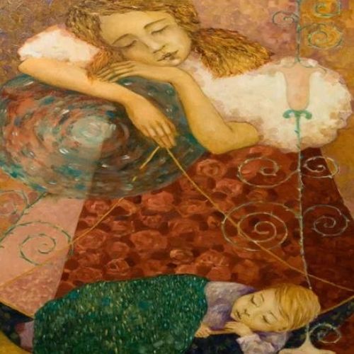 Sleep Mint Decoupage Paper art  11.7 x 16.5 inches