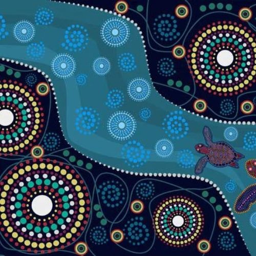 Turtles Swimming - Mint Decoupage Paper art  11.7 x 16.5 inches