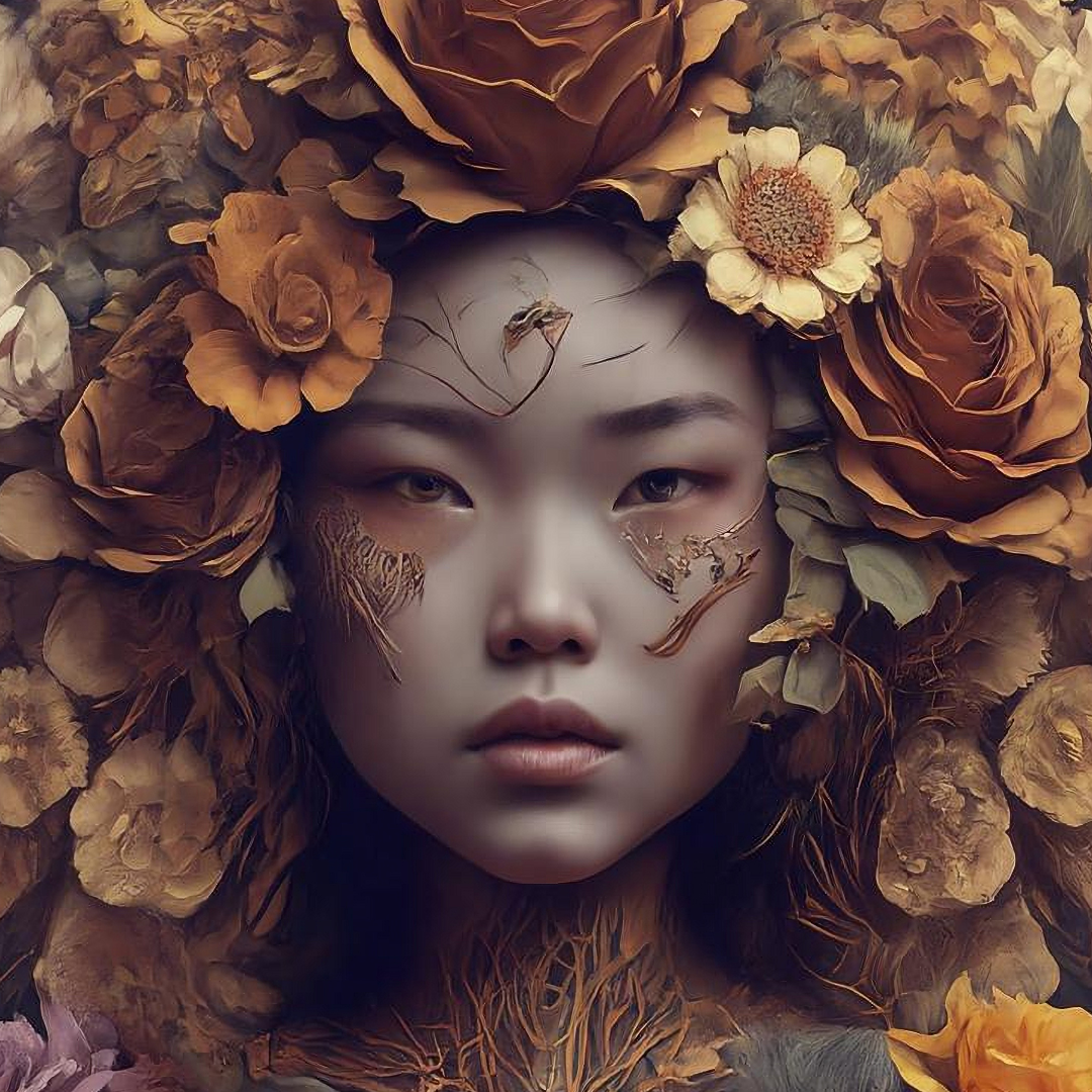Flower Headdress - A1 size large Decoupage Paper